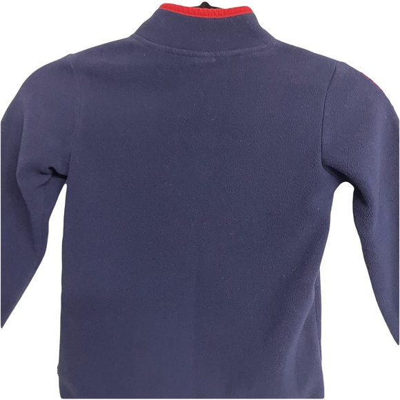 Nautica kids unisex 1/4 zip navy fleece trimmed with red size 4T 100% polyester - Picture 2 of 6